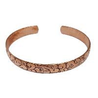 Brass Bracelet With Flower Design Carving