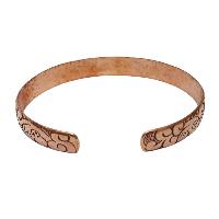 Brass Bracelet With Flower Design Carving