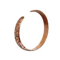 Brass Bracelet With Flower Design Carving