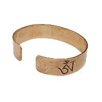 Brass Bracelet With [omph] Mantra Plate Carving
