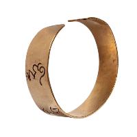 Brass Bracelet With [omph] Mantra Plate Carving