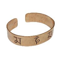 Brass Bracelet With [omph] Mantra Plate Carving