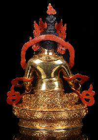 [yellow Jambhala] Buddhist Handmade Statue, [full Gold Plated],[stone Setting], [face Painted]