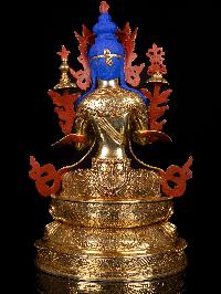 [maitreya Buddha] With Double Base,  Buddhist Handmade Statue, [full Gold Plated],[stone Setting], [face Painted]