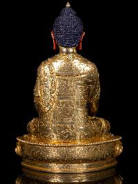 [shakyamuni Buddha] Buddhist Handmade Statue, [full Gold Plated],[stone Setting], [face Painted]
