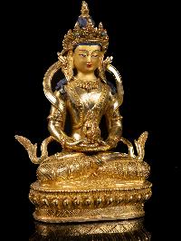 [aparimita] With Throne, Buddhist Handmade Statue, [full Gold Plated],[stone Setting], [face Painted]