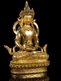 [aparimita] With Throne, Buddhist Handmade Statue, [full Gold Plated],[stone Setting], [face Painted]