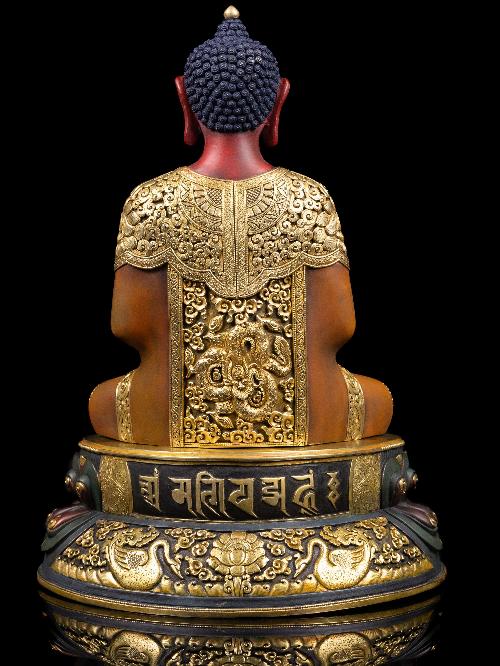 [amitabha Buddha] Buddhist Handmade Statue, [partly Gold Plated], [thangka Color Finishing]