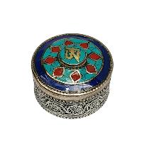 [jewelery Box] With Om - Hindu Design, [stone Setting]