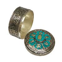 [jewelery Box] With Omph Design And Kalchakra In Center, [stone Setting]