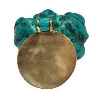 [metal Pendants] With Spiral Design, [stone Setting], [coral], [lapis], [turquoise]