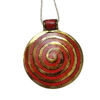 [metal Pendants] With Spiral Design, [stone Setting], [coral]
