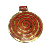 [metal Pendants] With Spiral Design, [stone Setting], [coral]
