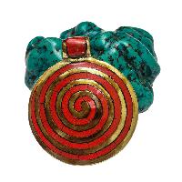 [metal Pendants] With Spiral Design, [stone Setting], [coral]