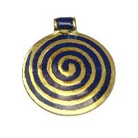 [metal Pendants] With Spiral Design, [stone Setting], [lapis]