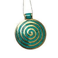 [metal Pendants] With Spiral Design, [stone Setting], [turquoise]