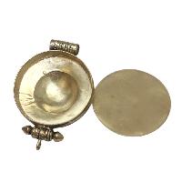 [ghau], Tibetan Box With Omph Design And Om In Center, [stone Setting], [turquoise]