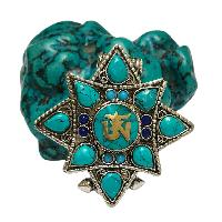 [zzzz], Tibetan Box With [om-hindu], [stone Setting], [turquoise]