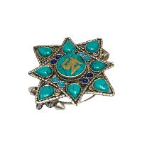 [zzzz], Tibetan Box With [om-hindu], [stone Setting], [turquoise]