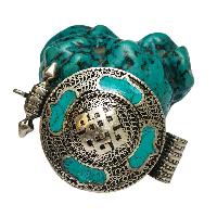 [zzzz], Tibetan Box With [endless Knot], [stone Setting], [turquoise]