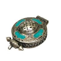 [zzzz], Tibetan Box With [endless Knot], [stone Setting], [turquoise]