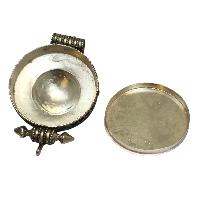 [ghau], Tibetan Box With [endless Knot] Design, [stone Setting], [lapis]