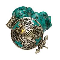 [ghau], Tibetan Box With [kalachakra], [stone Setting], [turquoise]