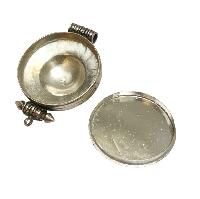 [ghau], Tibetan Box With [spiral] Design, [stone Setting], [turquoise], [lapis]