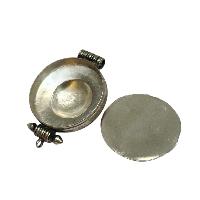 [ghau],tibetan Box With Omph Design And [double Dorje] In Middle, [stone Setting], [coral]