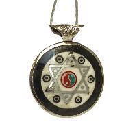 [metal Pendants] With Mandala In Center, [stone Setting]