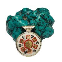 [metal Pendants] With Buddha Eye In Center, [stone Setting]