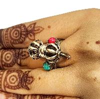 [metal Ring] With [dorje], [stone Setting],[coral], [turquoise]