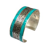 [metal Bracelet], With [stone Setting], [turquoise]