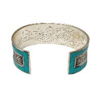 [metal Bracelet], With [stone Setting], [turquoise]