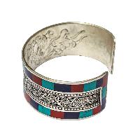 [metal Bracelet], With [stone Setting] Design, [turquoise] [coral], [lapis]