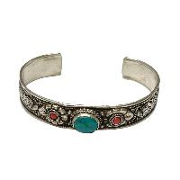 [metal Bracelet],with [stone Setting], [coral], [turquoise]