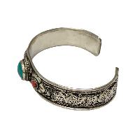 [metal Bracelet],with [stone Setting], [coral], [turquoise]