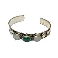 [metal Bracelet],with [stone Setting], [turquoise], [green Onyx]