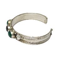 [metal Bracelet],with [stone Setting], [green Onyx]