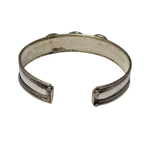 [metal Bracelet], With [stone Setting], [green Onyx], [amethyst],