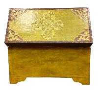 Buddhist Wooden Box With [dragon] Design, Tibetan Style With Traditional Colors