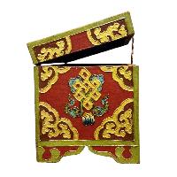 Buddhist Wooden Box With [dragon] Design, Tibetan Style With Traditional Colors