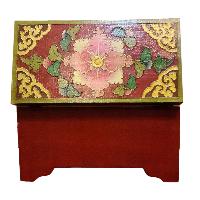Buddhist Wooden Box With [dragon] Design, Tibetan Style With Traditional Colors