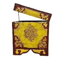 Buddhist Wooden Box With [snow Lion] Design, Tibetan Style With Traditional Colors