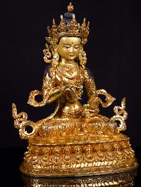 [vajrasattva], Buddhist Handmade Statue, [full Gold Plated],[stone Setting], [face Painted]