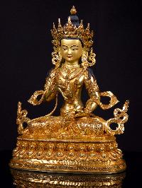 [vajrasattva], Buddhist Handmade Statue, [full Gold Plated],[stone Setting], [face Painted]