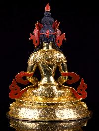 [aparimita], Buddhist Handmade Statue, [full Gold Plated],[stone Setting], [face Painted]