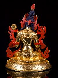 [white Tara],buddhist Handmade Statue, [full Gold Plated],[stone Setting], [face Painted]