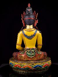 [shakyamuni Buddha], Buddhist Handmade Large Statue, [thangka Color Finishing], [stone Setting], [face Painted]
