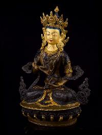 [vajrasattva], Buddhist Handmade Statue, [partly Gold Plated],[stone Setting], [face Painted]